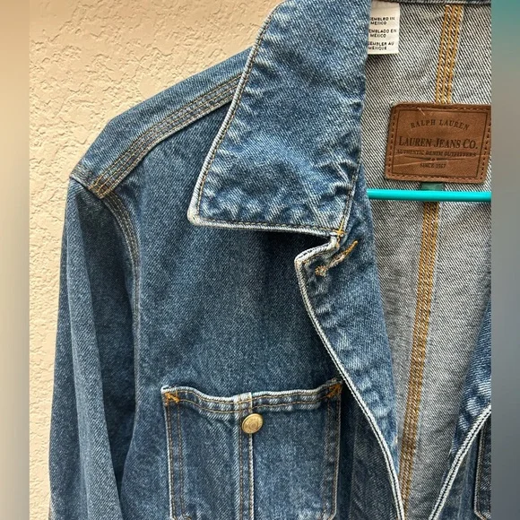 Vintage Ralph Lauren Jeans Co. Denim Chore Jacket Light Blue - Picture 3 of 10